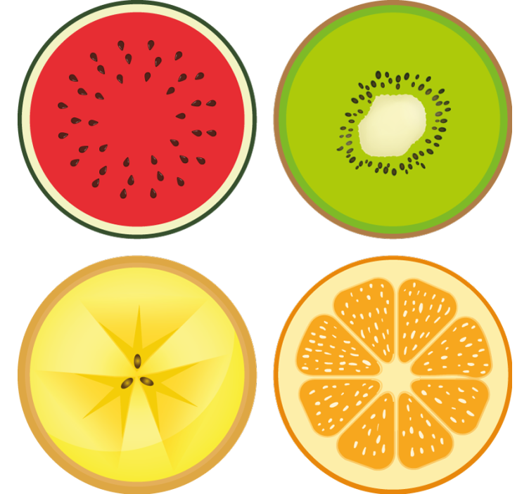 Modern coasters fruit slice coasters set - TenStickers