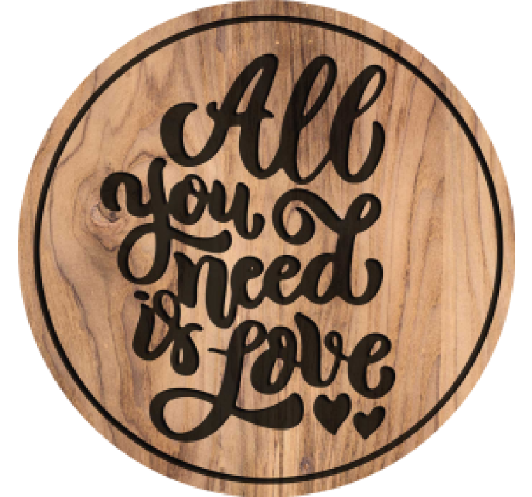 Text coasters cozy wooden love quote - TenStickers