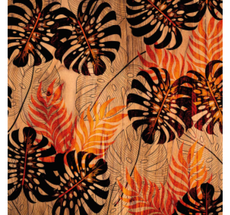 Texture coaster tropical foliage design - TenStickers