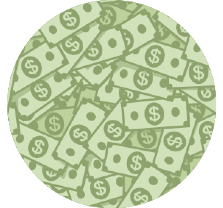 Modern coasters with cash pattern design - TenStickers