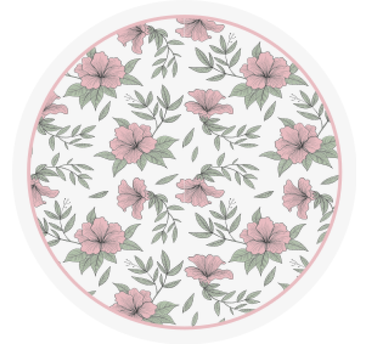 Texture coaster floral pattern round - TenStickers
