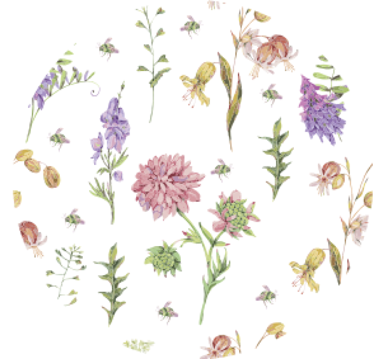 Texture coaster with floral patterned accents - TenStickers