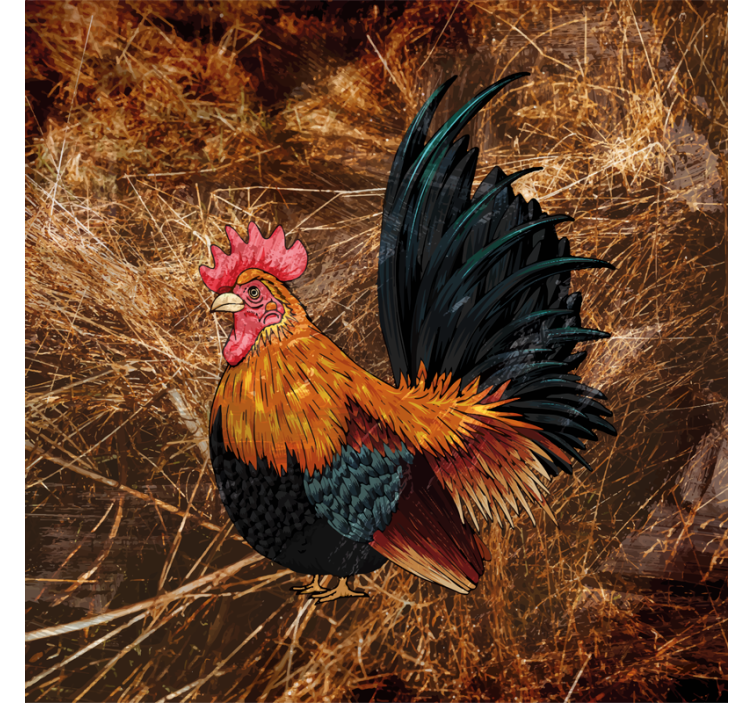 Vintage coasters colorful rooster design - TenStickers