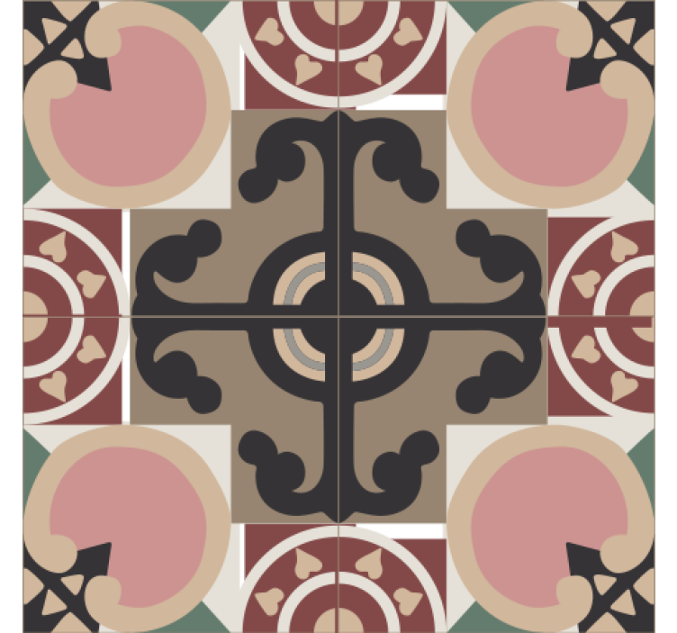 Tile coasters with complex geometric designs - TenStickers