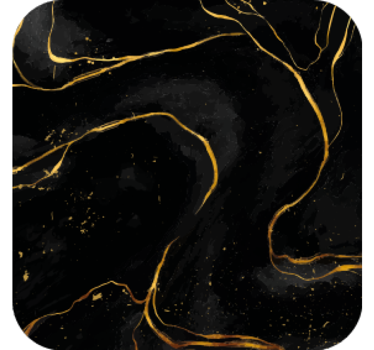 Black and gold swirl texture coaster - TenStickers