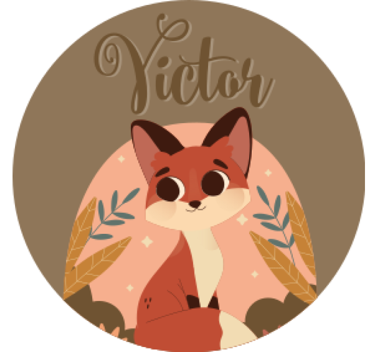 Customisable coasters cute fox design - TenStickers