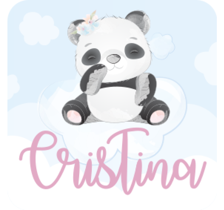 Customisable coasters whimsical panda design - TenStickers