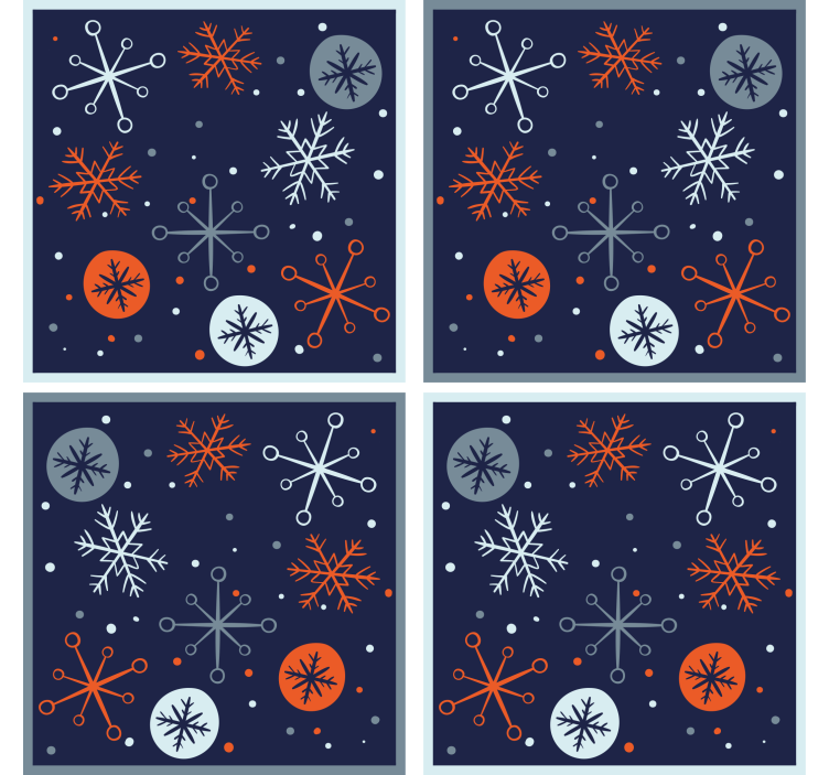 Christmas coasters with snowflake pattern design - TenStickers