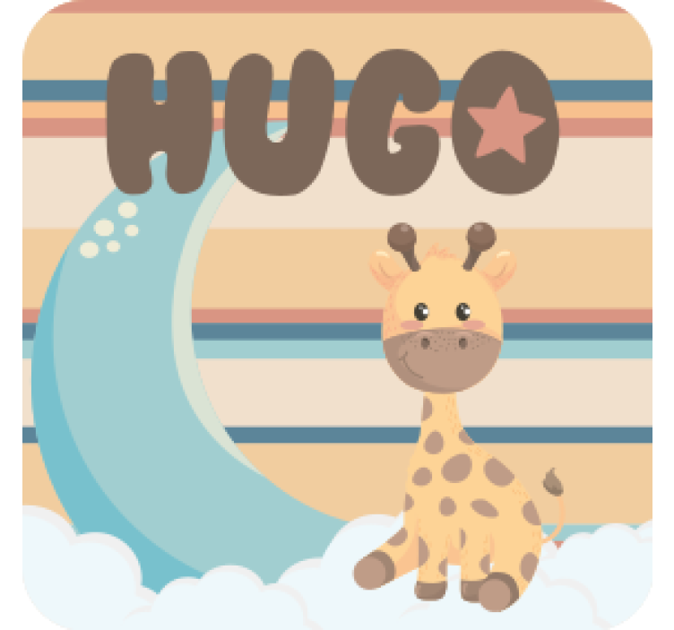 Customisable coasters cuddly giraffe design - TenStickers