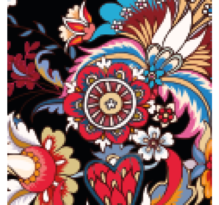 Lively floral composition texture coaster - TenStickers