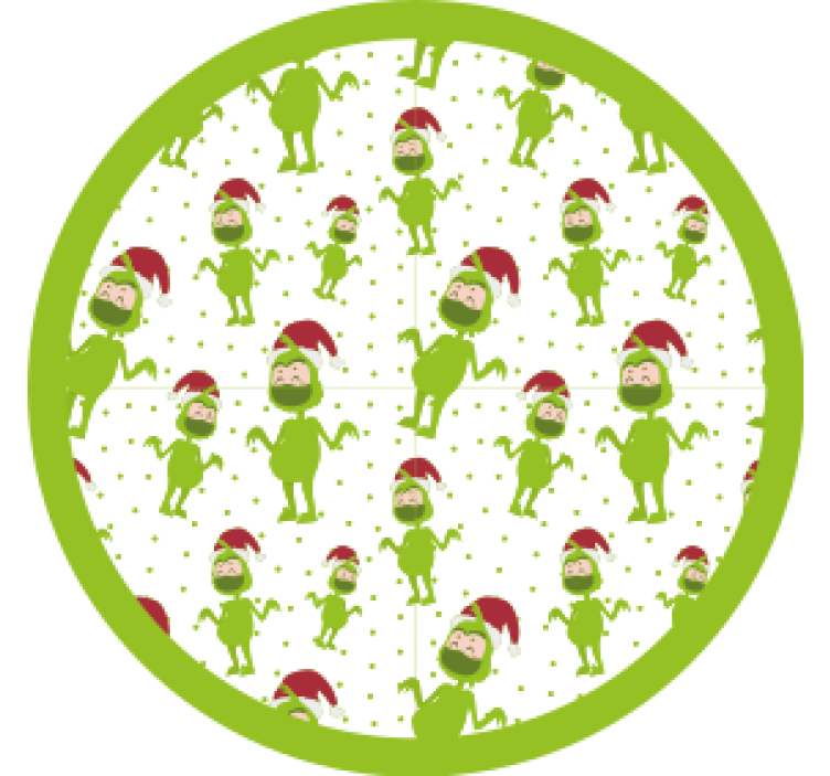 Christmas coasters featuring whimsical green characters - TenStickers