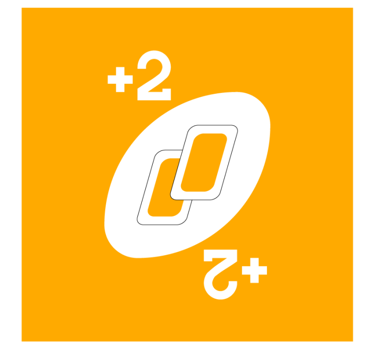 Geek coasters with two interlinked shapes and numbers - TenStickers