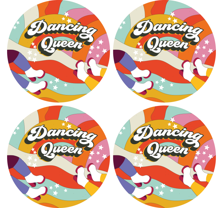 Customisable coasters colorful dance feet design - TenStickers