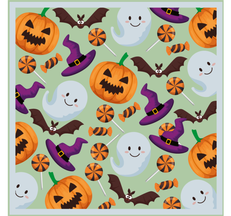 Halloween coasters with pumpkins and ghosts design - TenStickers