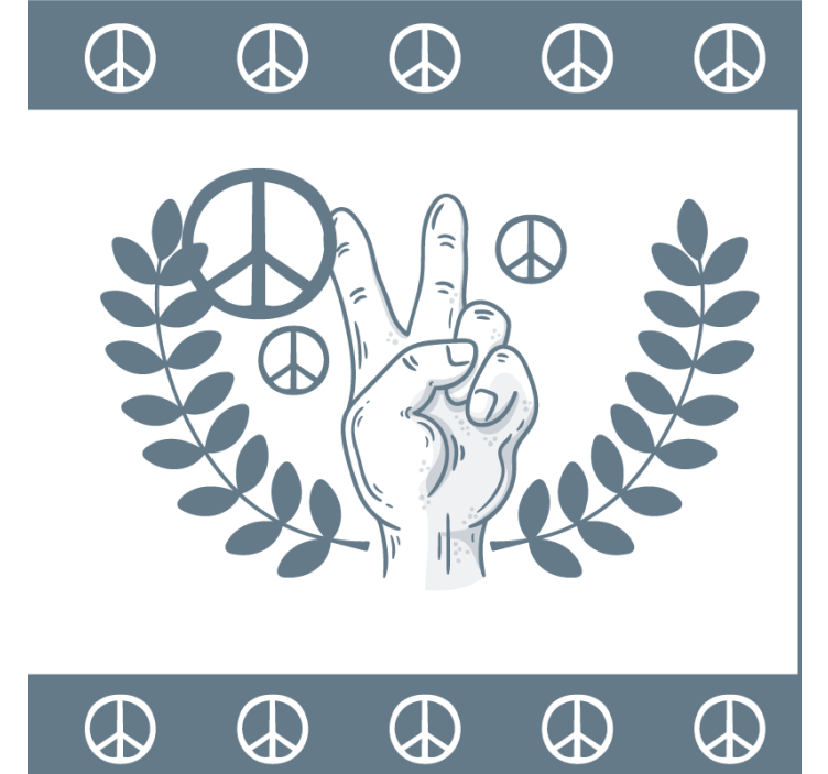Text coasters with peace hand victory symbol - TenStickers