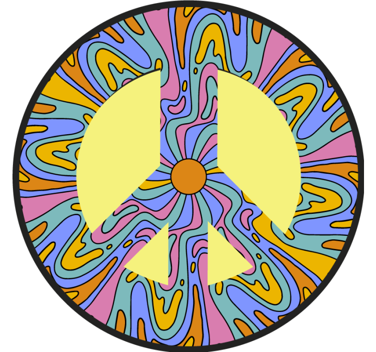 Geek coasters vibrant peace emblem - TenStickers