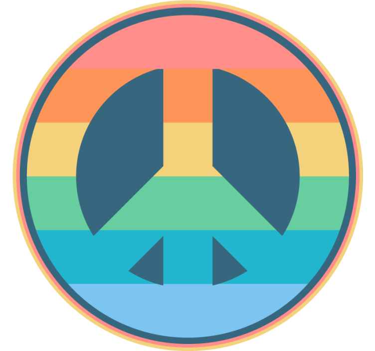 Vintage coasters retro peace sign - TenStickers