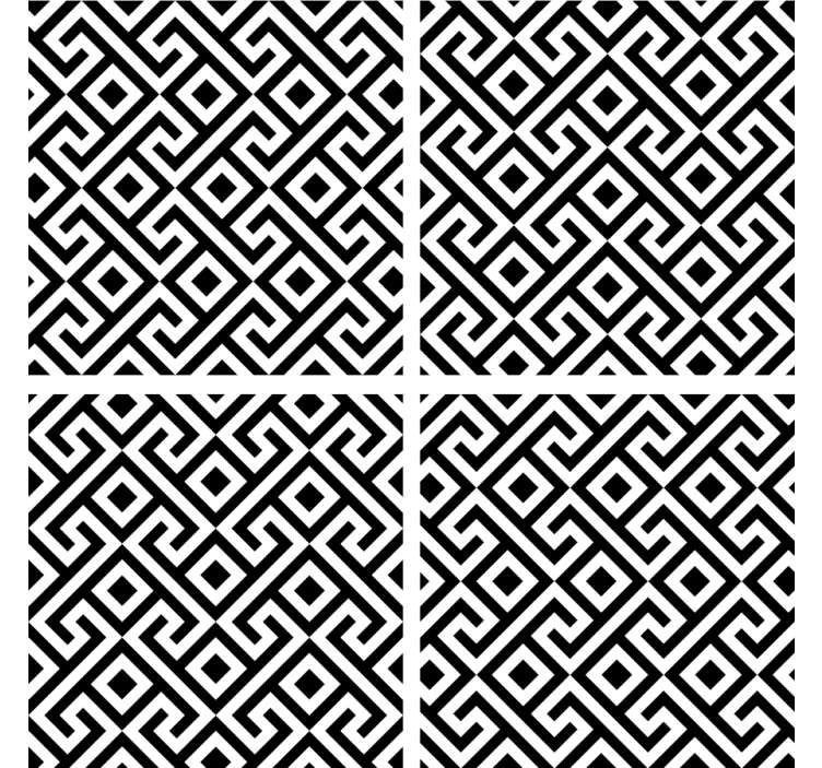Texture coaster geometric black and white design - TenStickers