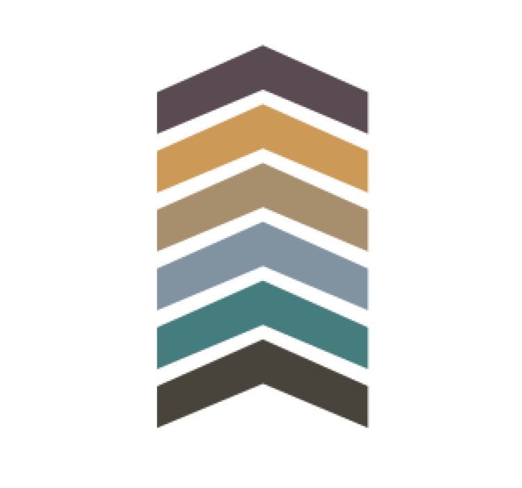 Texture coaster layered chevron design - TenStickers