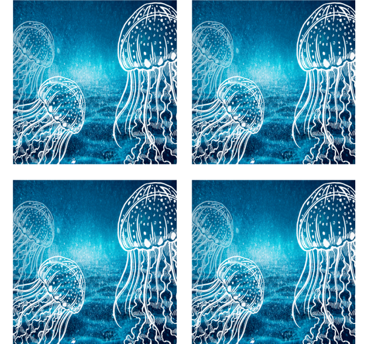 Texture coaster with elegant jellyfish design - TenStickers