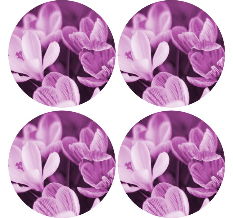 Texture coaster vibrant floral design - TenStickers