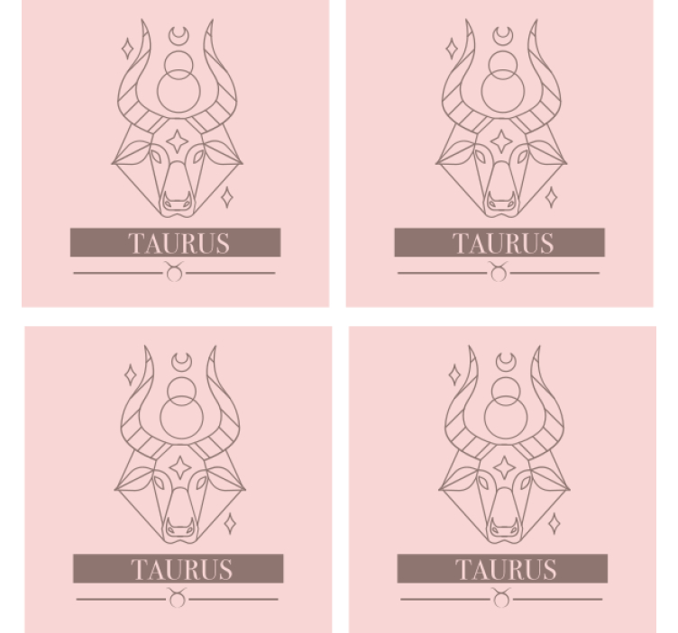 Customisable coasters taurus zodiac minimalist - TenStickers