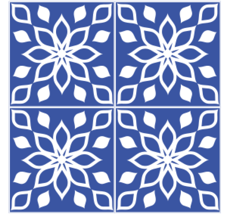 Tile coasters floral patterned square - TenStickers