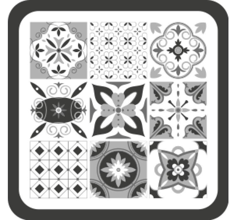 Texture coaster with geometric floral designs - TenStickers