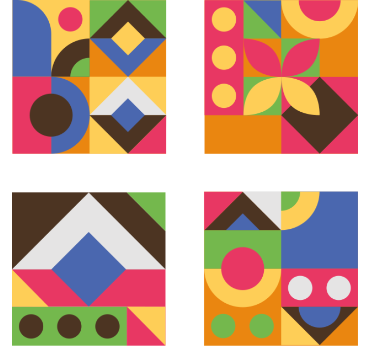 Texture coaster colorful geometric designs - TenStickers