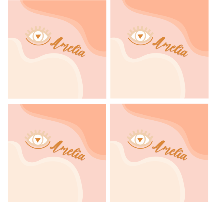 Customisable coasters personalized soft curves - TenStickers