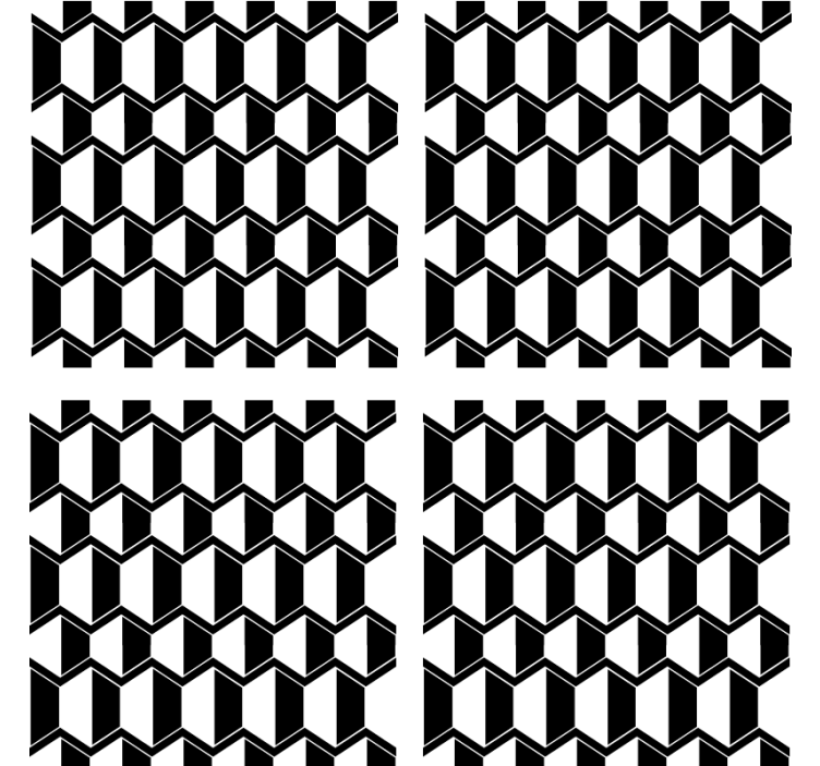 Geometric black and white motif texture coaster - TenStickers