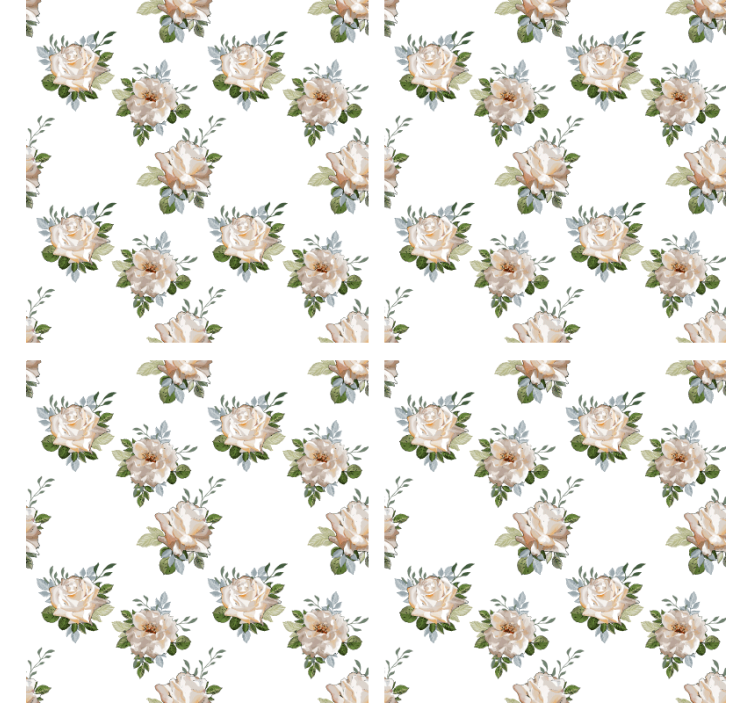 Texture coaster floral white background pattern - TenStickers