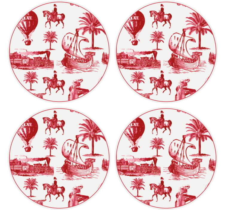Vintage coasters vintage nautical scene - TenStickers