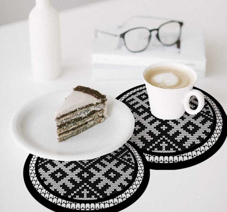 Texture coaster knitted pattern coasters - TenStickers