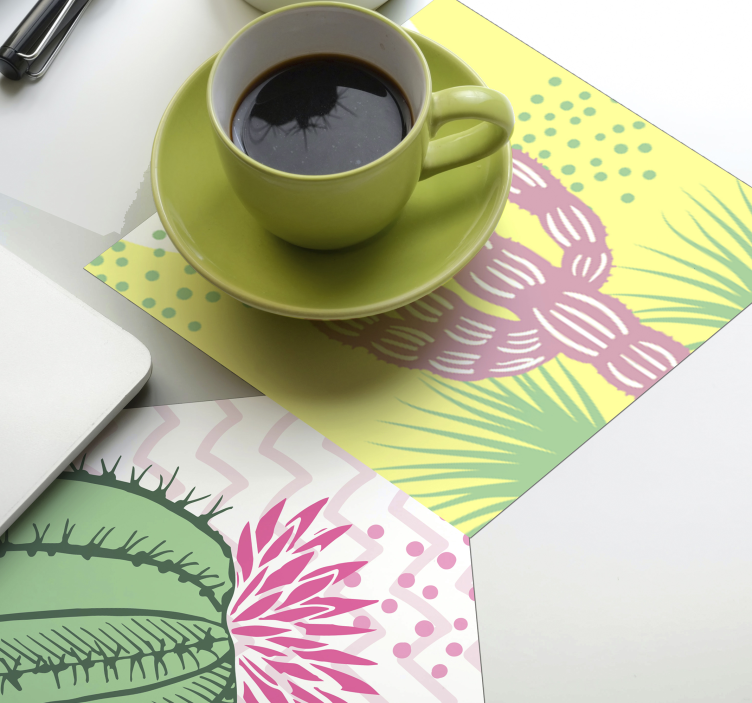 Cactus variety modern coaster - TenStickers