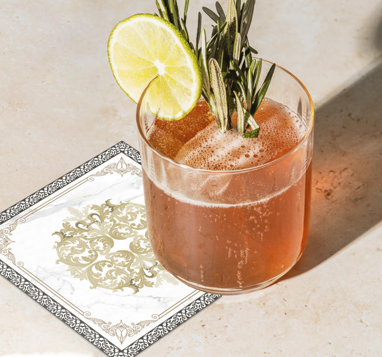 Elegant golden baroque texture coaster - TenStickers