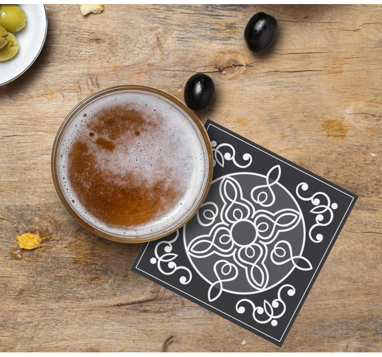 elegant ornamental tiles tile coasters - TenStickers