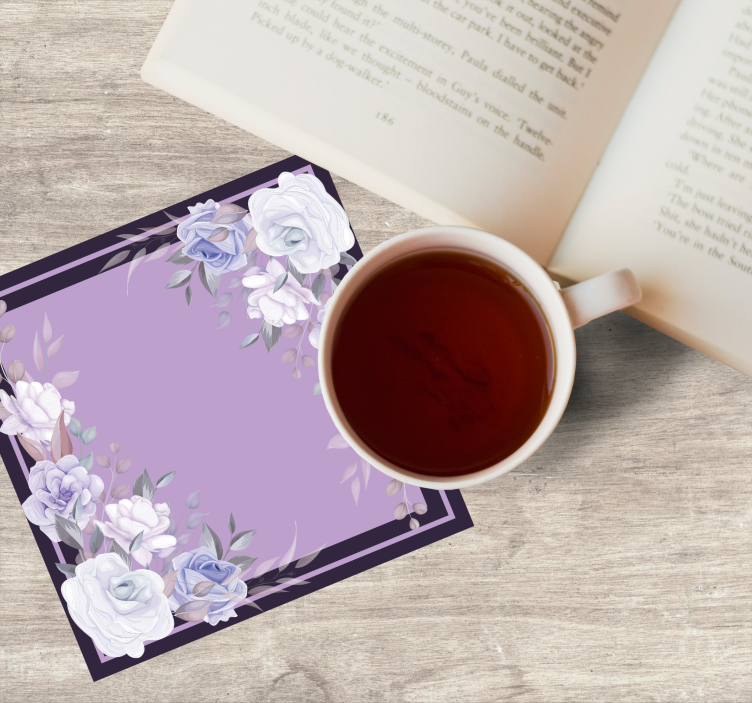 Lavender Floral Arrangement wedding coaster - TenStickers