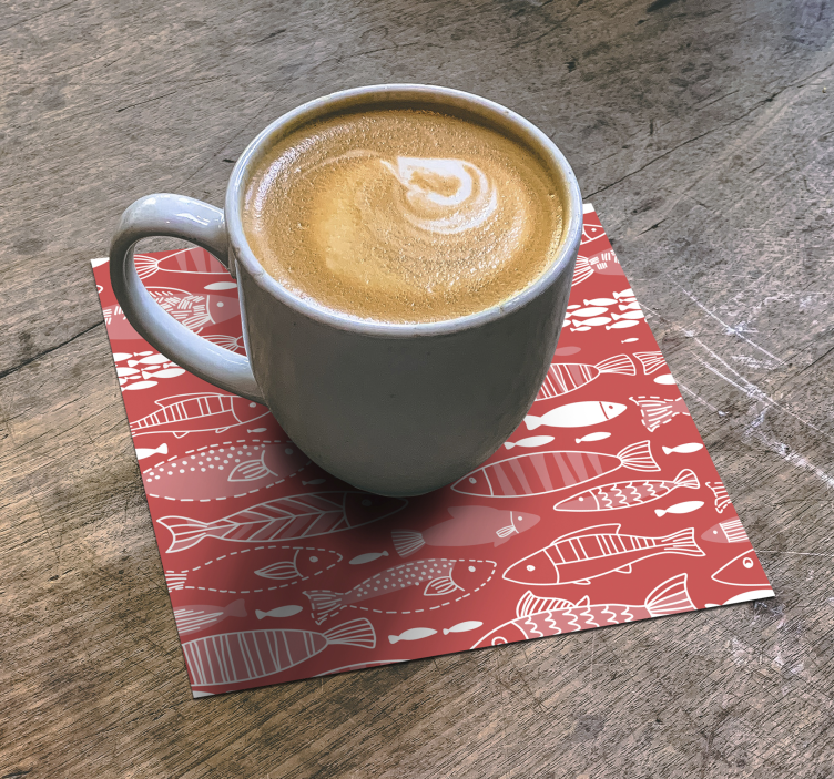 Awesome many fish under sea red fish coaster - TenStickers