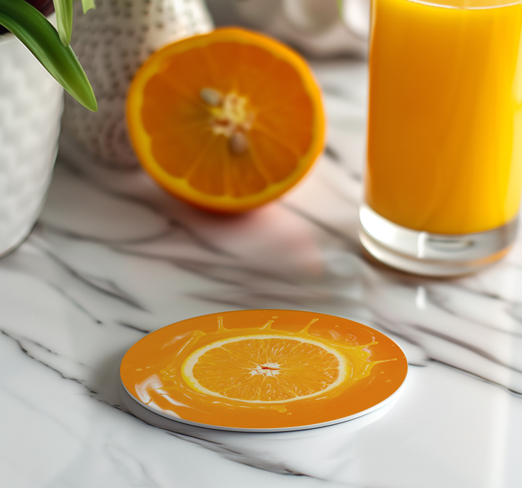 Orange juice more coasters - TenStickers