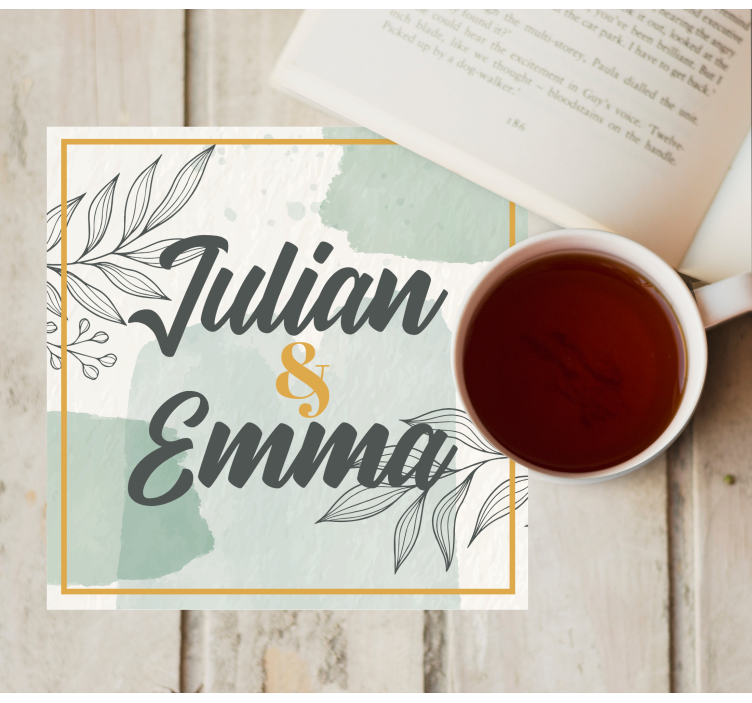 Personalised name design wedding coaster - TenStickers