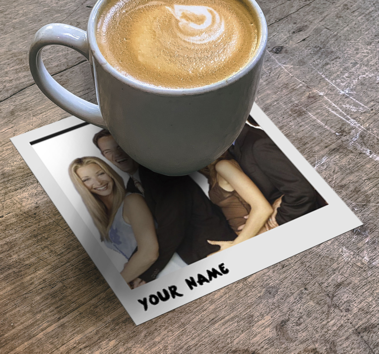 Polaroid frame personalised coasters - TenStickers