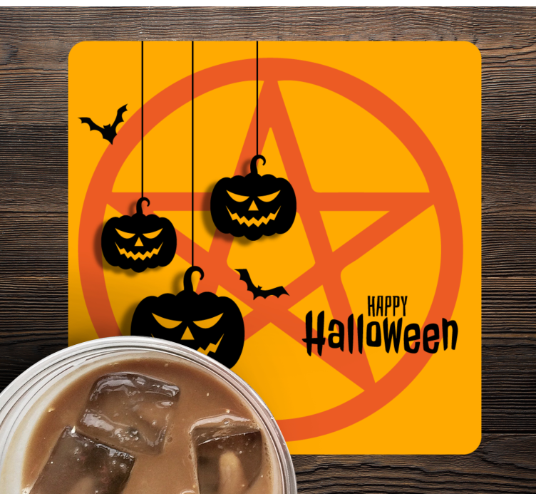 Spooky Pumpkin Motif Halloween coasters - TenStickers