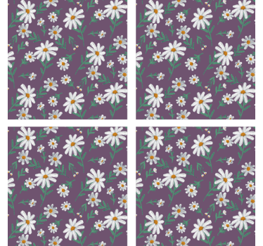 Texture coaster purple floral design - TenStickers