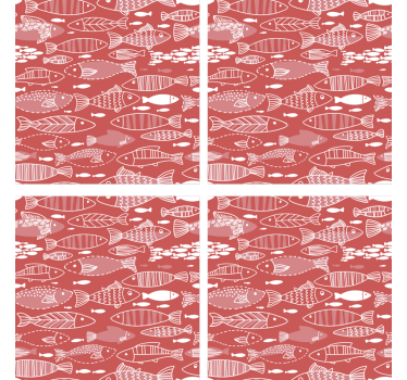 Many fish under sea red fish coaster - TenStickers