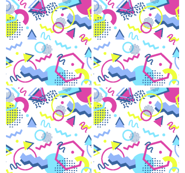 Geometric Memphis style modern drink coaster - TenStickers