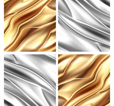 Texture coaster lustrous metallic waves - TenStickers