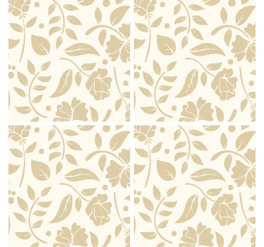 Texture coaster floral design pattern - TenStickers