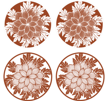 Texture coaster floral pattern design - TenStickers