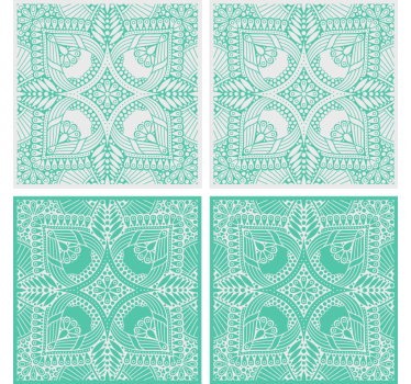 Texture coaster intricate floral design - TenStickers